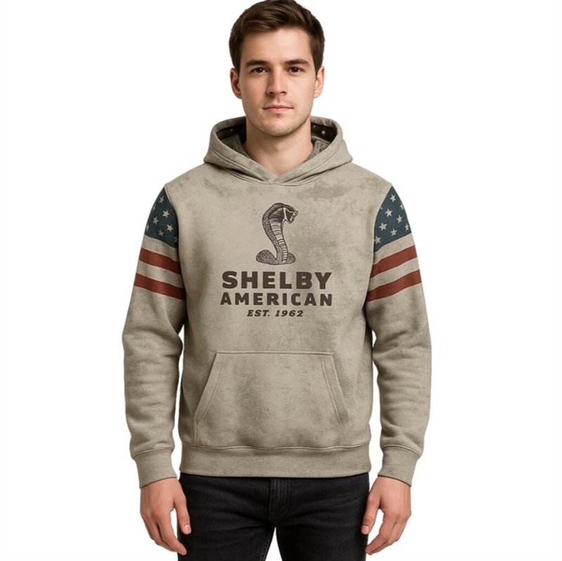 Shelby USA Flag Performance Hoody- Grey