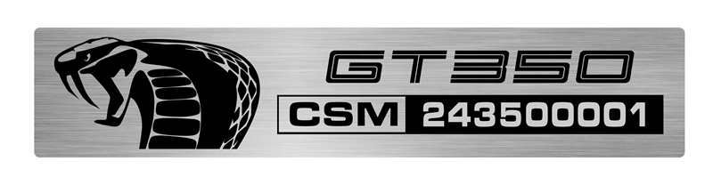 Replica  Shelby GT350 2024 Dash Plaque Wall Metal Sign