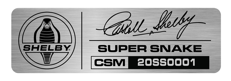 Replica  Shelby Super Snake 2020-2023 Dash Plaque Wall Metal Sign
