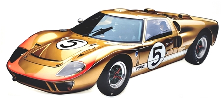 Shelby GT40 Car Metal Sign- Gold