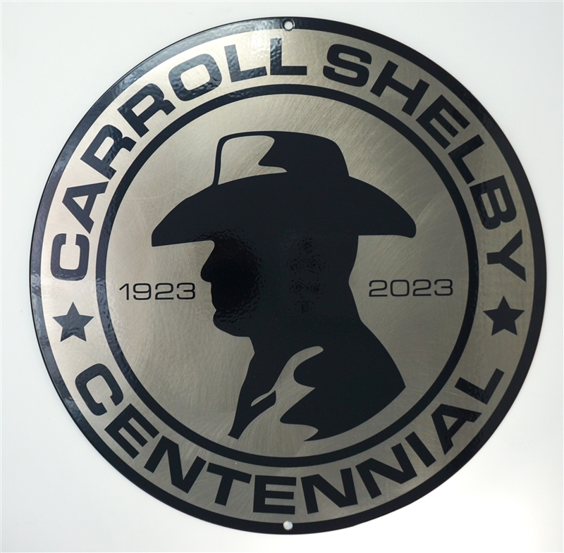Carroll Shelby Bust Centennial Round Metal Sign