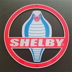 Shelby Cobra Medallion Cut-out Metal Sign - 12"