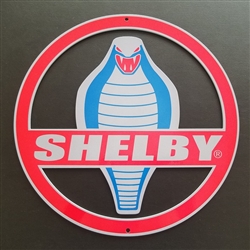 Shelby Cobra Medallion Cut-out Metal Sign - 12"
