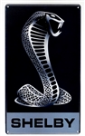 Shelby Snake Black Emblem Metal Sign