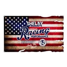 Shelby Racing Flag Metal Sign