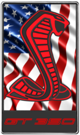 Red GT350 USA Flag Metal Sign