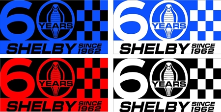 Shelby 60 Years Checkered Metal Sign