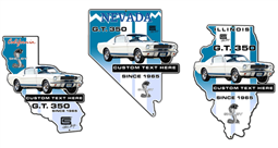 GT350 Personalized State Metal Signs