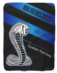 Shelby Snake Blue Stripe Lightweight Personalized Blanket