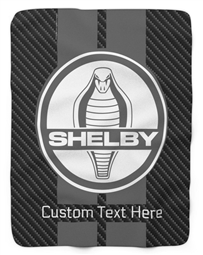 Shelby Cobra Carbon Fiber Stripe Lightweight Personalized Blanket