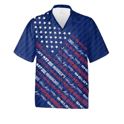 Shelby Snake Flag Button Shirt- Blue/Red/White