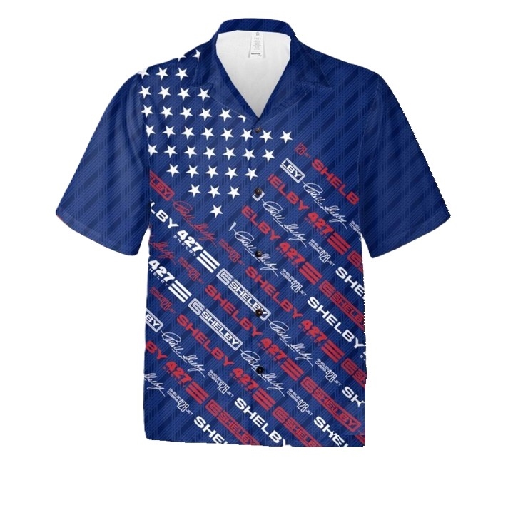 Shelby Snake Flag Button Shirt- Blue/Red/White