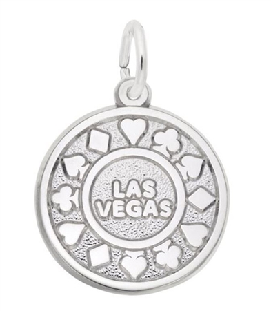 Las Vegas Poker Chip Charm- GOLD or SILVER