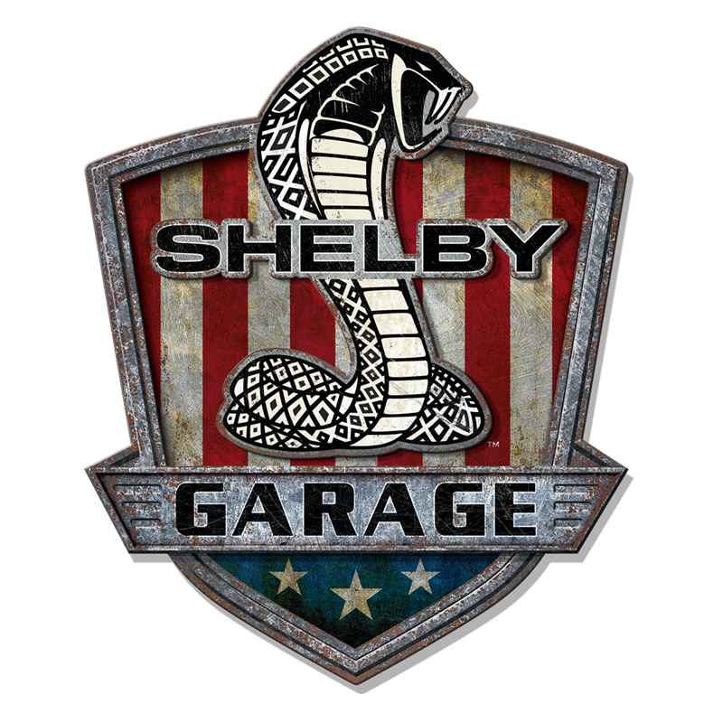 Shelby Garage Flag Shield MDF Sign
