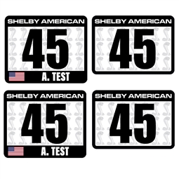 Shelby Race Inspired Number Decals (4 Blocks)