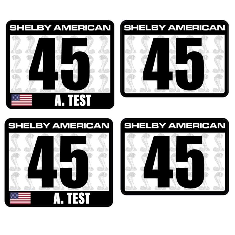 Shelby Race Inspired Number Decals (4 Blocks)