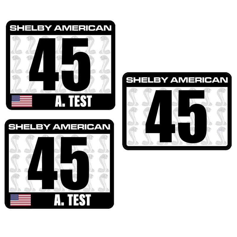 Shelby Race Inspired Number Decals (3 Blocks)