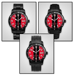 Personalized Shelby "Colors" Watch- Red w/ Black Stripes
