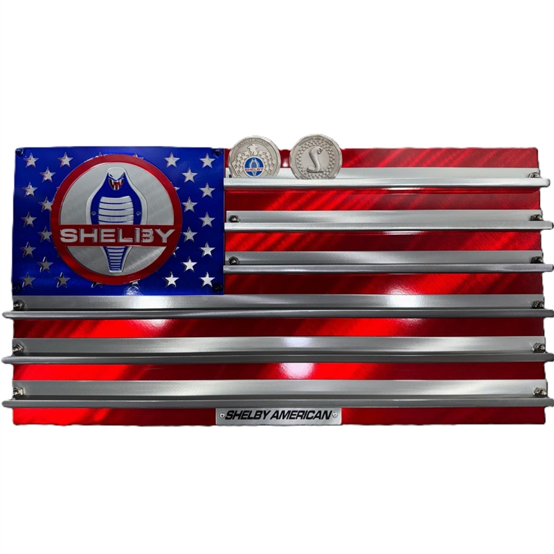 Shelby Patriotic Metal Challenge Coin  Display w/ Easel