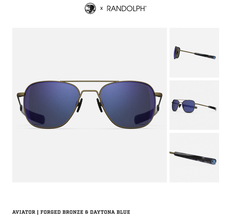 Randolph x Shelby  Aviator Sunglasses - Forged Bronze & Daytona Blue