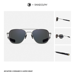 Randolph x Shelby  Aviator Sunglasses - Ceramic & Apex Gray