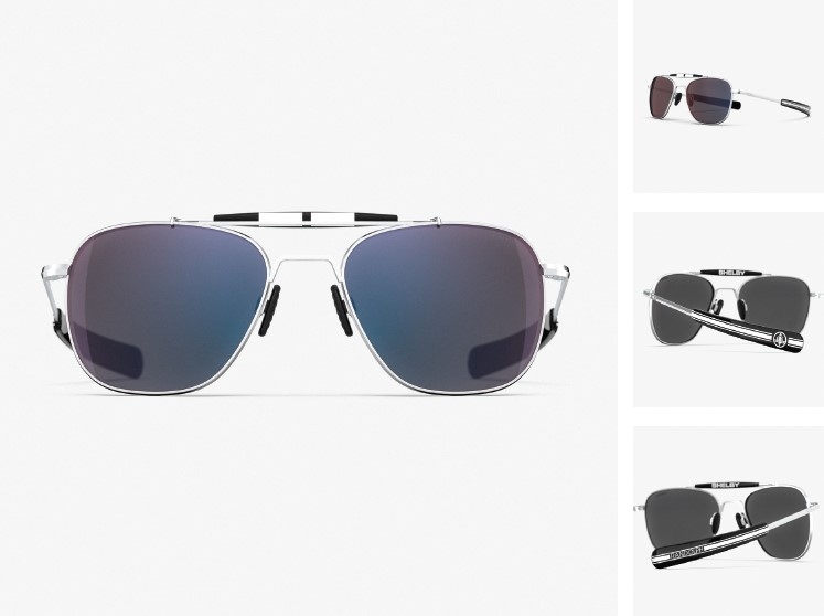 Randolph x Shelby Aviator II Sunglasses - Matte Chrome/Black