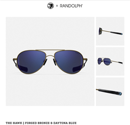 Randolph x Shelby  Hawk Sunglasses - Forged Bronze & Daytona Blue