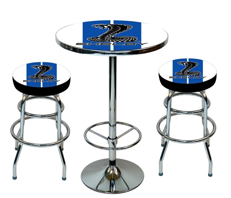 Custom Shelby Snake Stripe Pub Table Set (1 table & 2 stools)- Available in multiple options