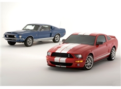 Then (1968) and Now (2007) Shelby GT500 Canvas Art