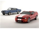 Then (1968) and Now (2007) Shelby GT500 Framed Print with Double Mat