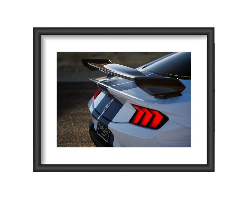 Shelby White GT350  Deck Lid Framed Print