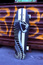 Carbon Fiber Super Snake Aluminum Skateboard with White Stripes