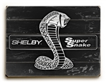 Shelby Super Snake Weathered Black Wooden Sign