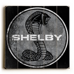 Shelby Super Snake on Weathered Black Wooden Sign