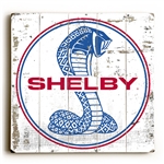 Shelby Super Snake on Weathered White Wooden Sign
