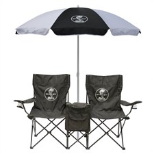 Double Chair with Cooler  & 6 ft Umbrella Combo