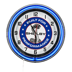 19" Blue Neon Built for Performance Clock