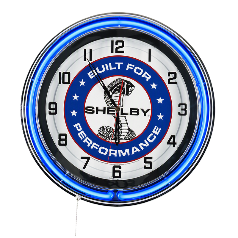 19" Blue Neon Built for Performance Clock