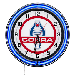 Blue Neon Cobra Clock-15" or 19"