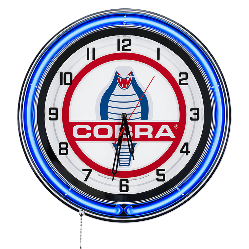 Blue Neon Cobra Clock-15" or 19"