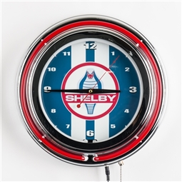 Red Neon Shelby Cobra Clock