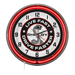 19" Red Neon Live Fast Drive Faster Clock