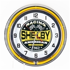 19" Yellow Shelby American Racing Clock