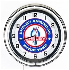 19" Blue Neon Shelby American Clock
