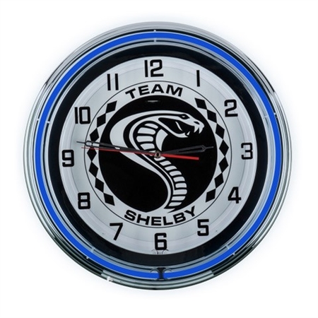Team Shelby 19" Neon Blue Clock