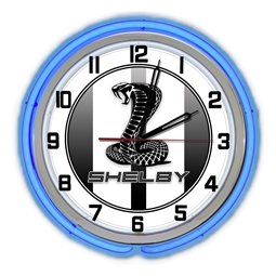 Shelby Snake Stripe Clock - Blue Neon