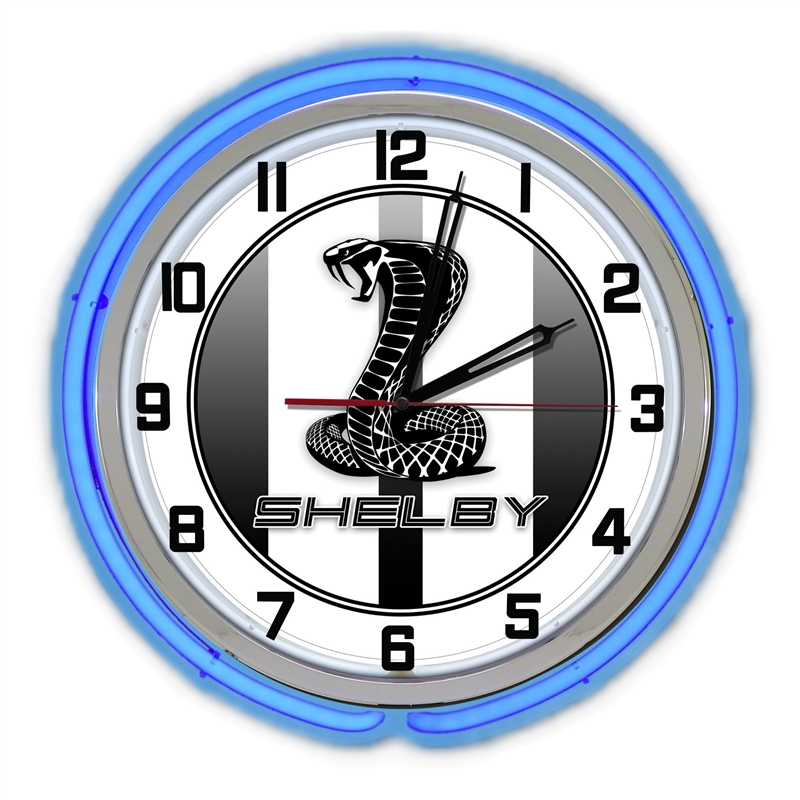 Shelby Snake Stripe Clock - Blue Neon