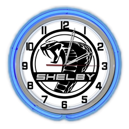 Shelby Snake Circle Clock - Blue Neon