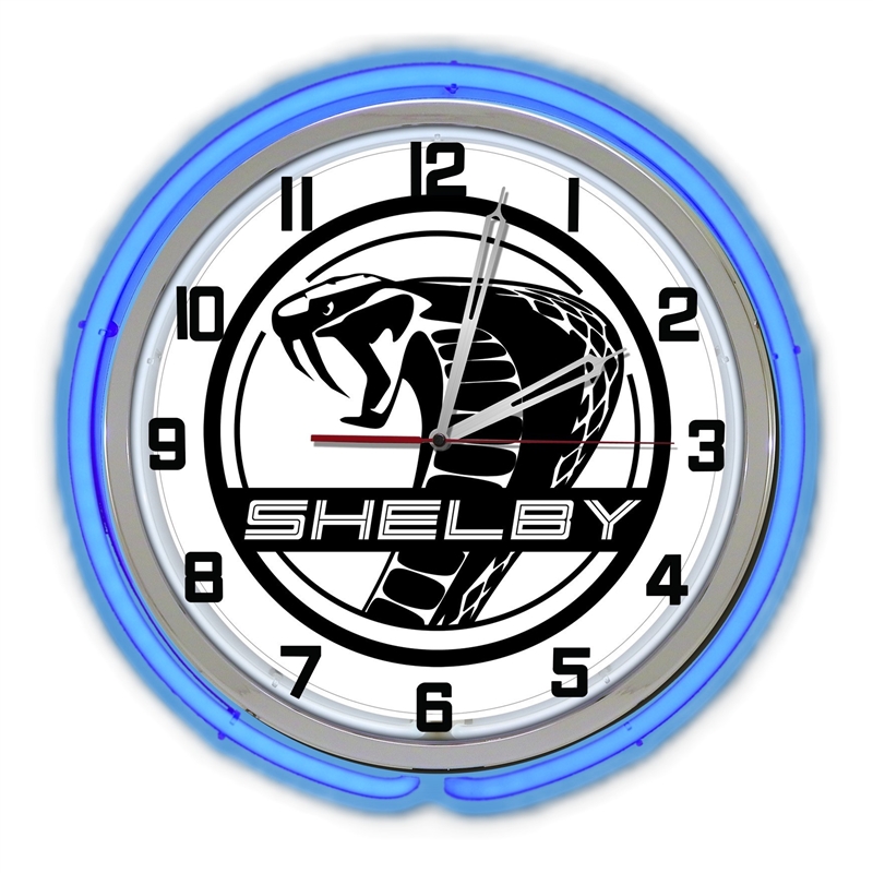 Shelby Snake Circle Clock - Blue Neon