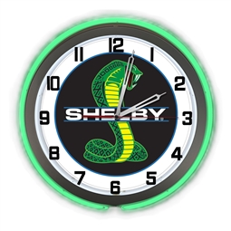 Shelby Snake Clock - Green Neon
